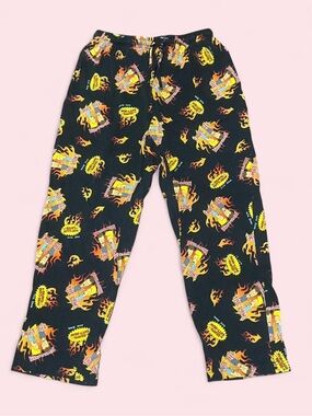 Beavis and Butt-Head Flame Print Sweatpants Men’s M 32-34 Black Graphic Lounge